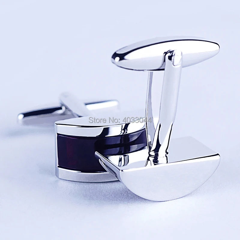 Red Onyx Cufflinks For Shirts Rectangle Men's Accessories Set Rhodium Plated Jewellery 2pcs Cuff Link OnlyArt Jewelry