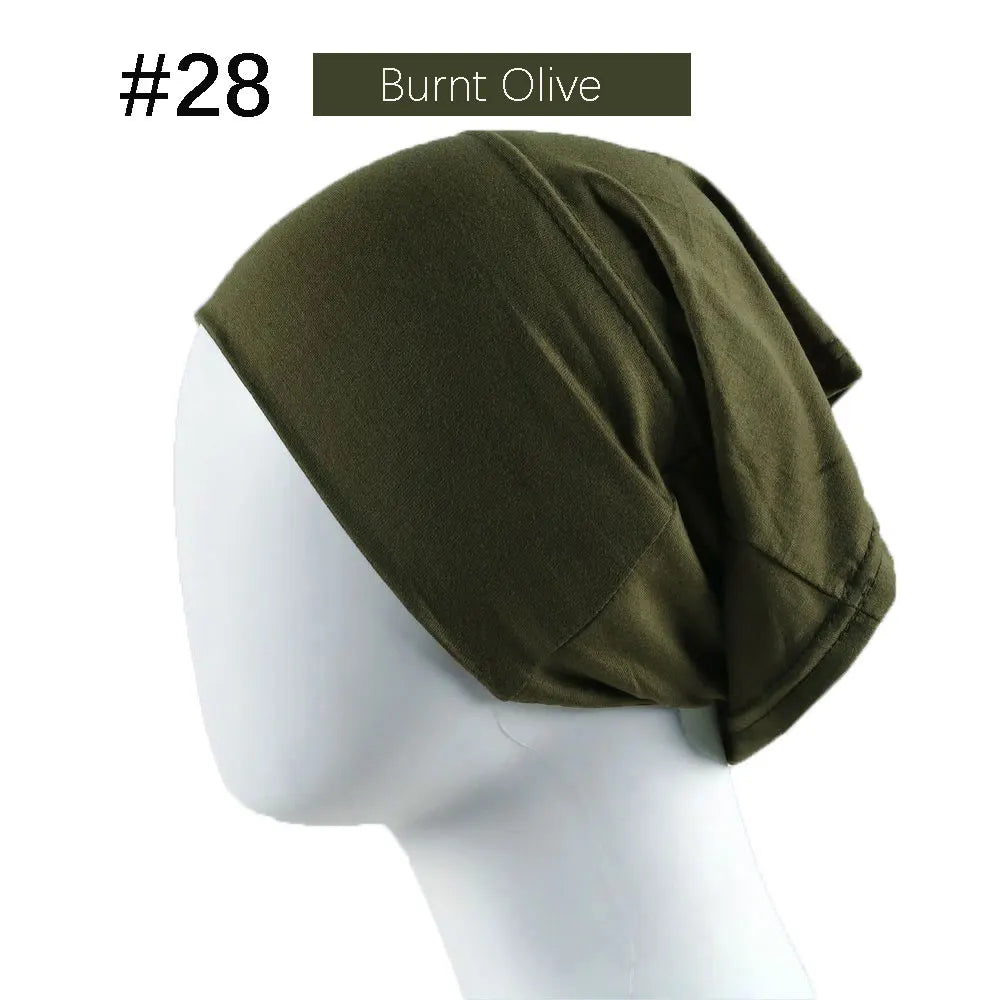 Inner Hijab Cap Muslim Turban Islam Underscarf Undercap Bonnet 53 Color Soft Jersey Stretch HIjabs Tube Caps Turbante Mujer