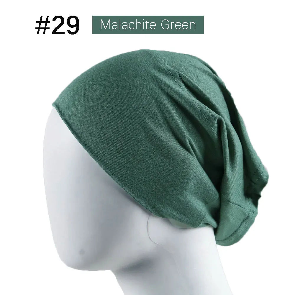 Inner Hijab Cap Muslim Turban Islam Underscarf Undercap Bonnet 53 Color Soft Jersey Stretch HIjabs Tube Caps Turbante Mujer