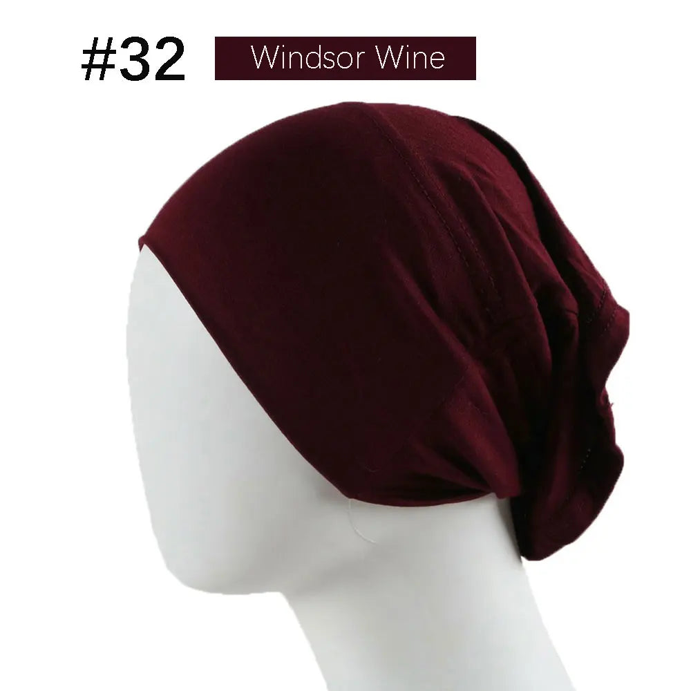 Inner Hijab Cap Muslim Turban Islam Underscarf Undercap Bonnet 53 Color Soft Jersey Stretch HIjabs Tube Caps Turbante Mujer