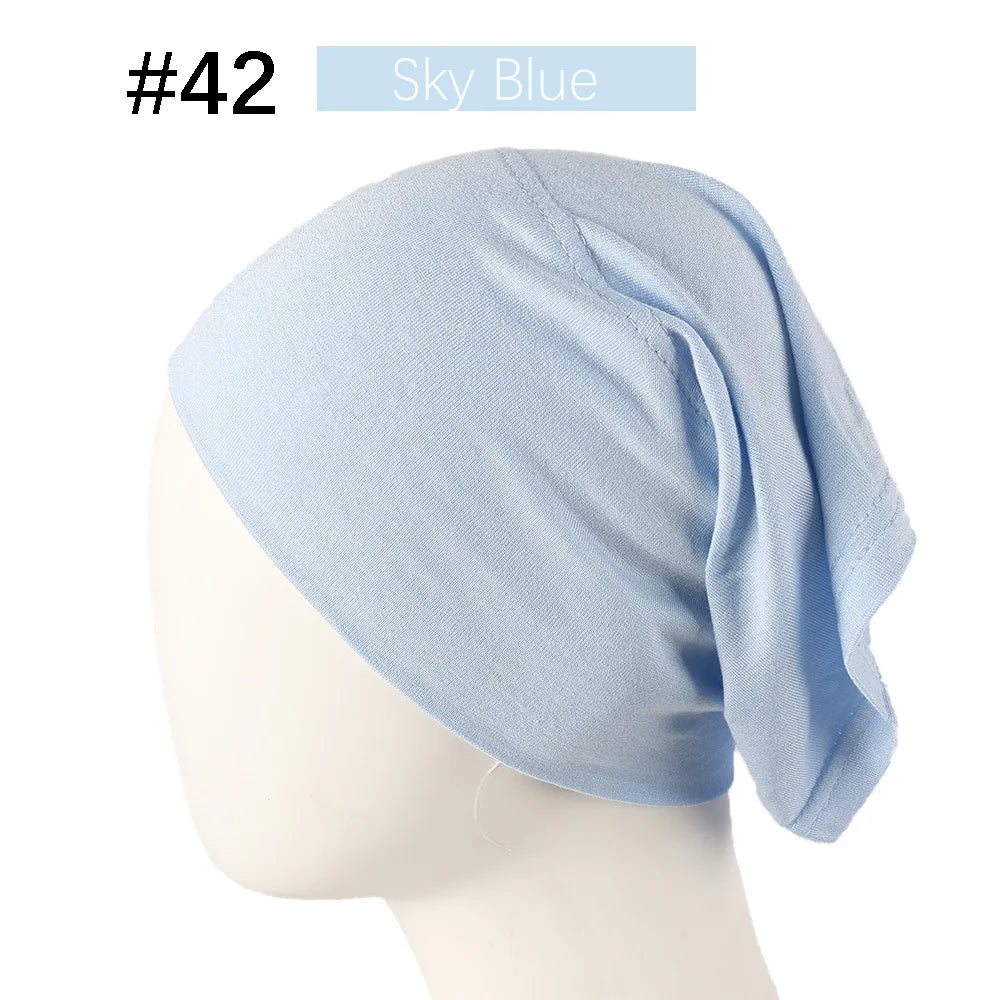 Inner Hijab Cap Muslim Turban Islam Underscarf Undercap Bonnet 53 Color Soft Jersey Stretch HIjabs Tube Caps Turbante Mujer