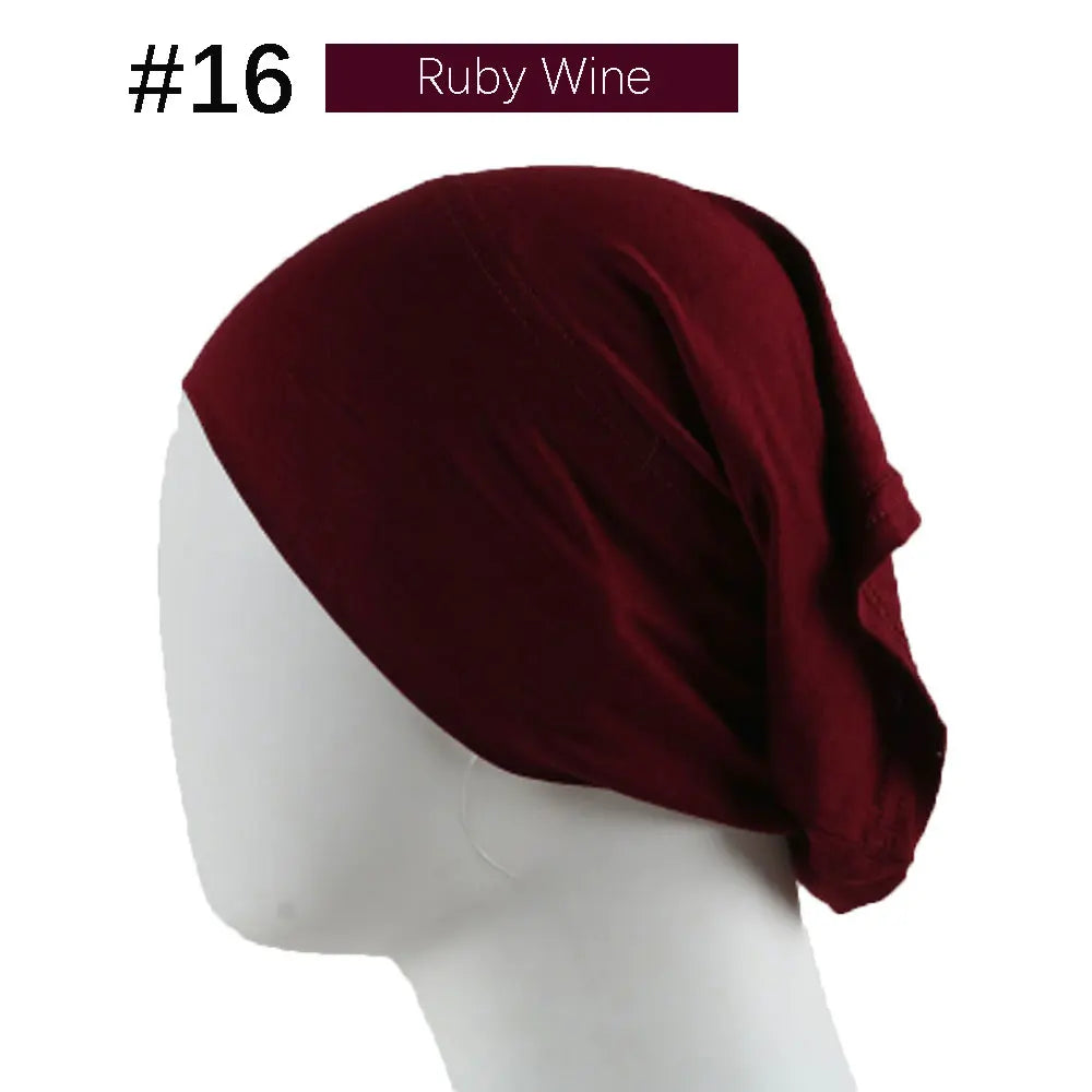 Inner Hijab Cap Muslim Turban Islam Underscarf Undercap Bonnet 53 Color Soft Jersey Stretch HIjabs Tube Caps Turbante Mujer