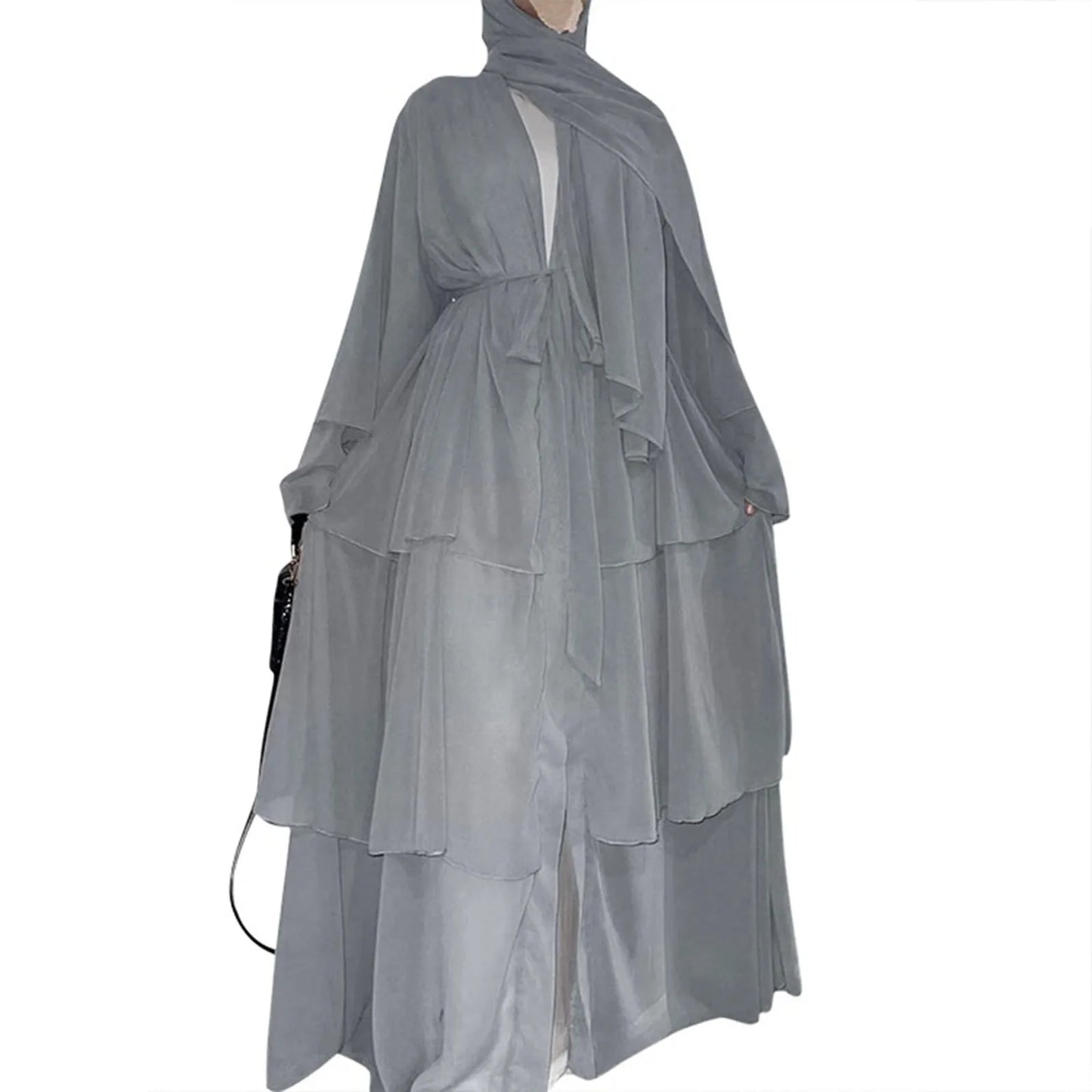 Muslim Chiffon Open Abaya Dubai Turkey Kaftan Cardigan Robe Abayas Dresses For Women Casual Robe Kimono Caftan Islam Clothing