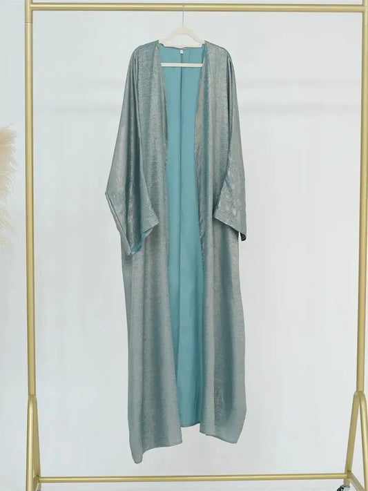 Shiny Satin Open Kimono Abaya Dubai Luxury 2024 Muslim Abayas For Women Kaftan Dress Islam Clothing Robe Femme Musulmane Caftan