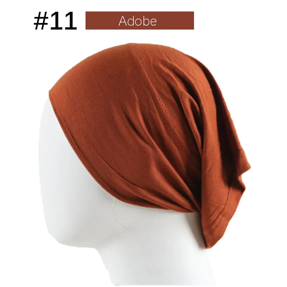 Inner Hijab Cap Muslim Turban Islam Underscarf  Undercap Bonnet 53 Color Soft Jersey Stretch HIjabs Tube Caps Turbante Mujer