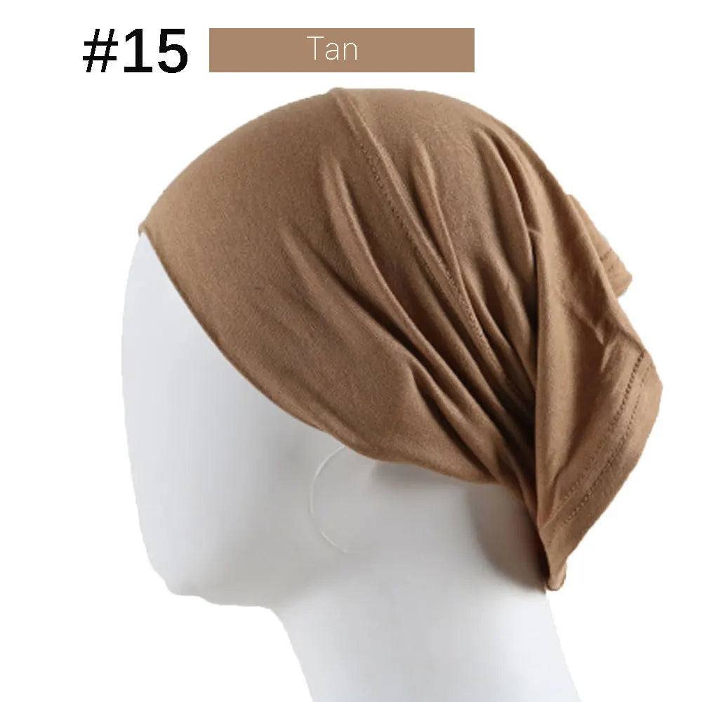 Inner Hijab Cap Muslim Turban Islam Underscarf  Undercap Bonnet 53 Color Soft Jersey Stretch HIjabs Tube Caps Turbante Mujer