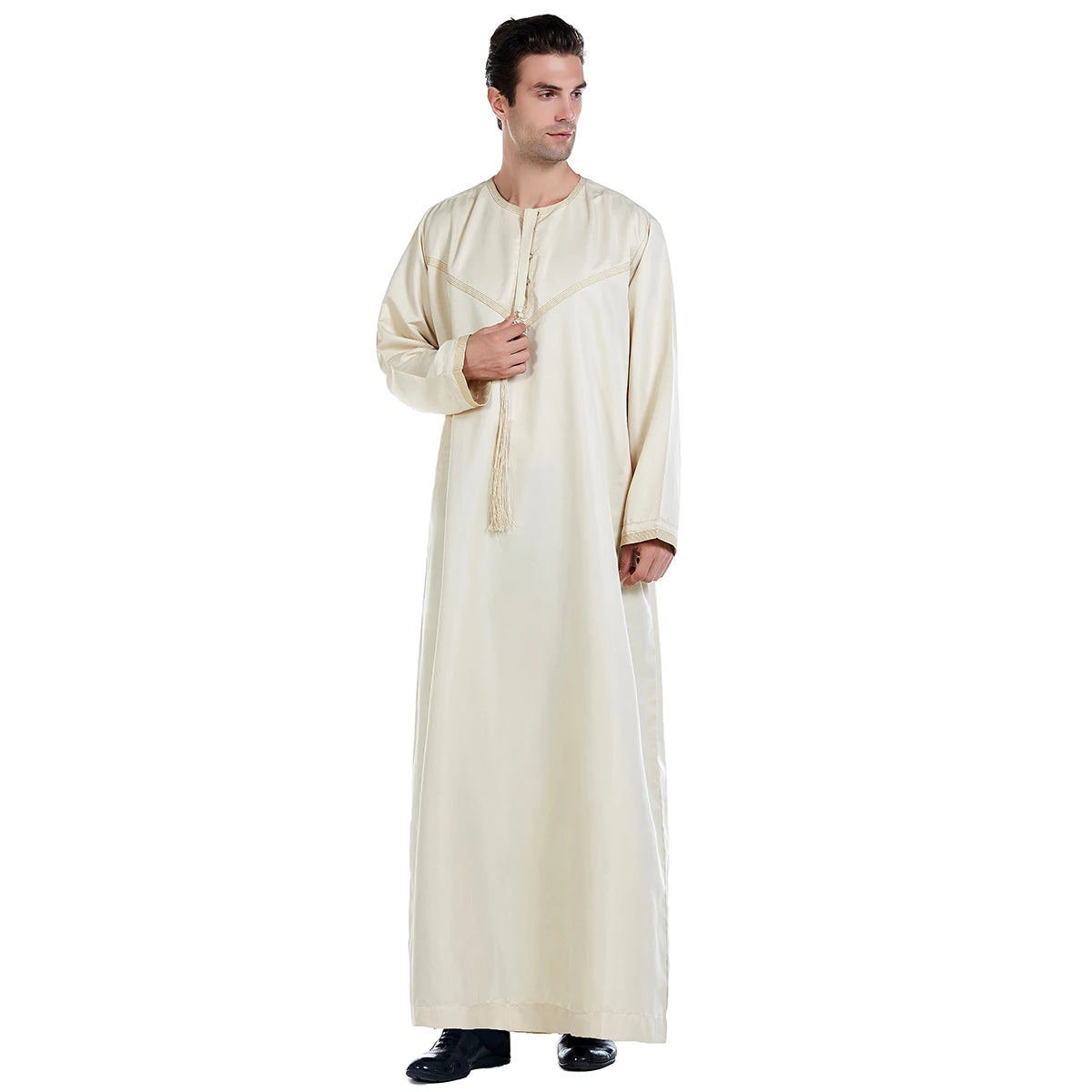 Arab Thobe Thoub Islamic Muslim Clothing Jubba Mens Robe Long Sleeve Saudi Arabe Kaftan Indian Dress Abaya Plus Size Oman Robes