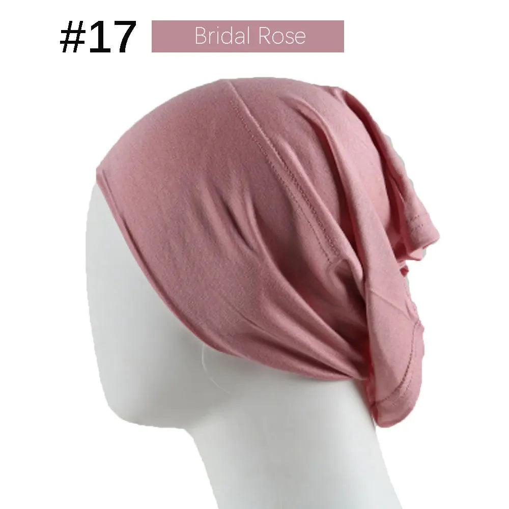 Inner Hijab Cap Muslim Turban Islam Underscarf  Undercap Bonnet 53 Color Soft Jersey Stretch HIjabs Tube Caps Turbante Mujer