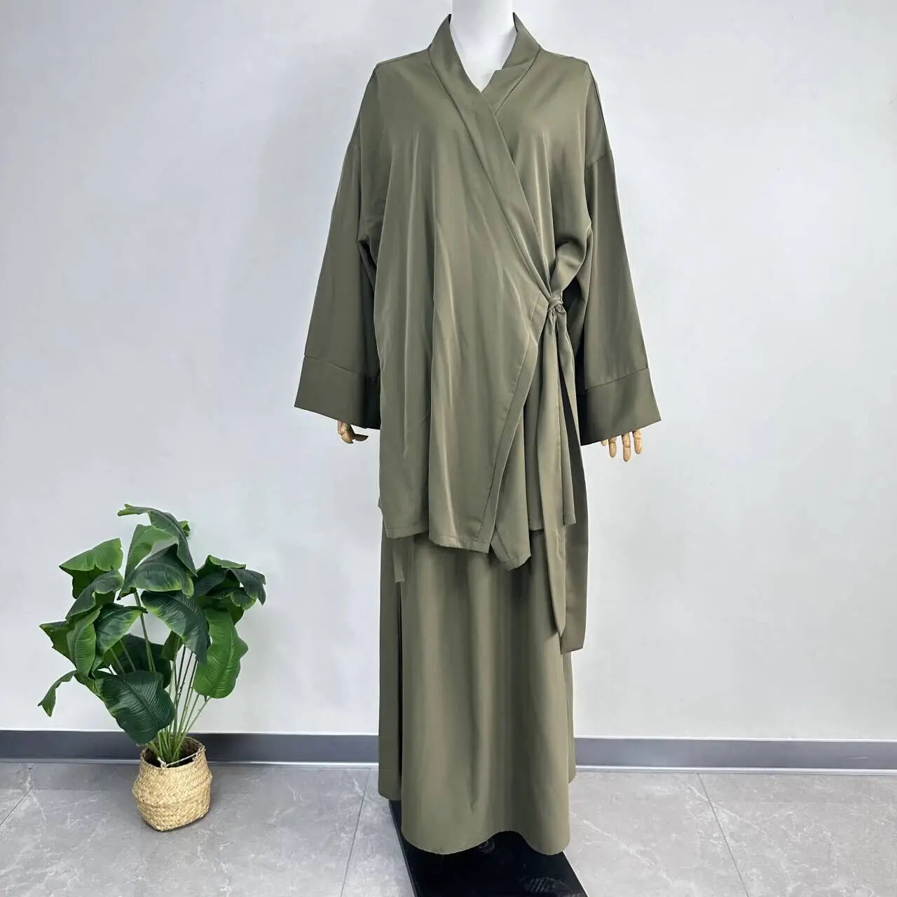 Muslim Abaya Suit for Elegant Women Matching Sets Fashion Long Shirt Tops & Skirt Ramadan Islam Outfits Urban Tracksuits Casual