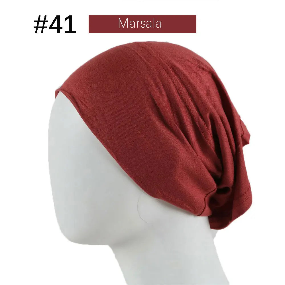 Inner Hijab Cap Muslim Turban Islam Underscarf  Undercap Bonnet 53 Color Soft Jersey Stretch HIjabs Tube Caps Turbante Mujer