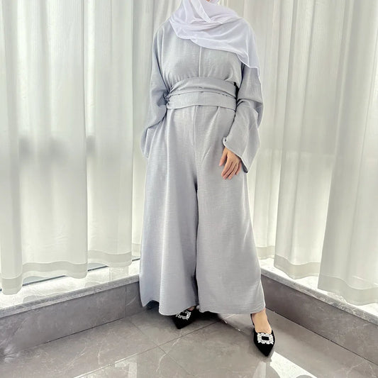 Muslim Wide-leg Pants for Women Dubai Abaya Evening Dress Islamic