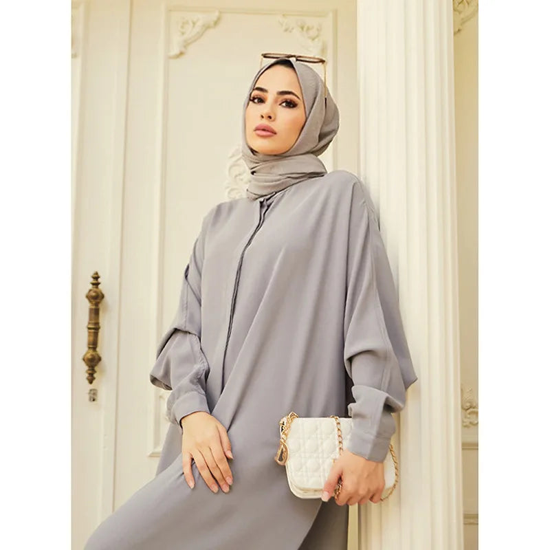 Casual Abayas for Women Clothing Muslim Fashion Bat Sleeve Long Dresses Abaya Kimono Dubai Hijab Dress Caftan Jilbab Kaftan