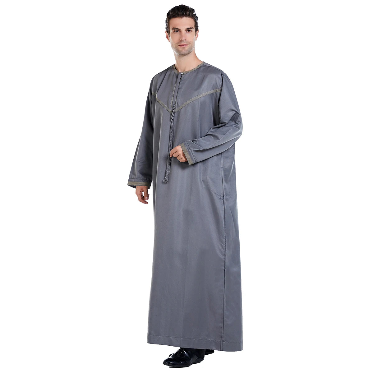 Arab Thobe Thoub Islamic Muslim Clothing Jubba Mens Robe Long Sleeve Saudi Arabe Kaftan Indian Dress Abaya Plus Size Oman Robes