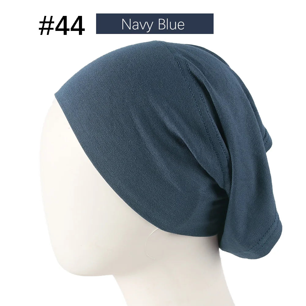 Inner Hijab Cap Muslim Turban Islam Underscarf  Undercap Bonnet 53 Color Soft Jersey Stretch HIjabs Tube Caps Turbante Mujer