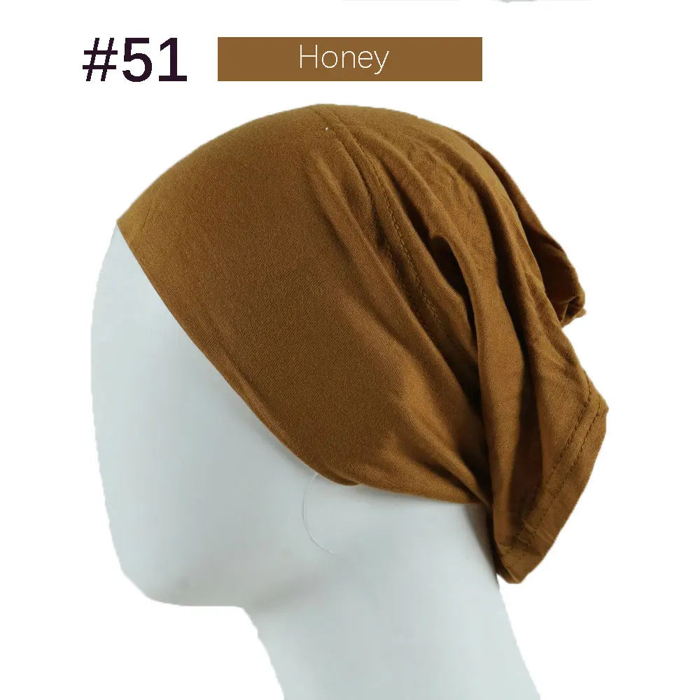 Inner Hijab Cap Muslim Turban Islam Underscarf  Undercap Bonnet 53 Color Soft Jersey Stretch HIjabs Tube Caps Turbante Mujer