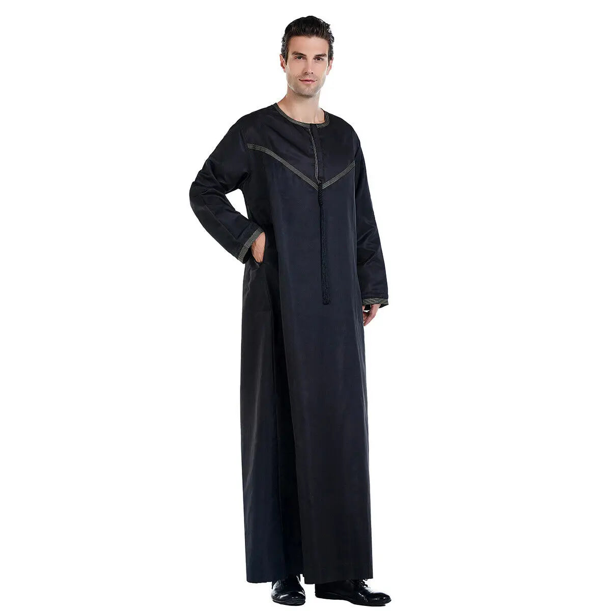 Arab Thobe Thoub Islamic Muslim Clothing Jubba Mens Robe Long Sleeve Saudi Arabe Kaftan Indian Dress Abaya Plus Size Oman Robes