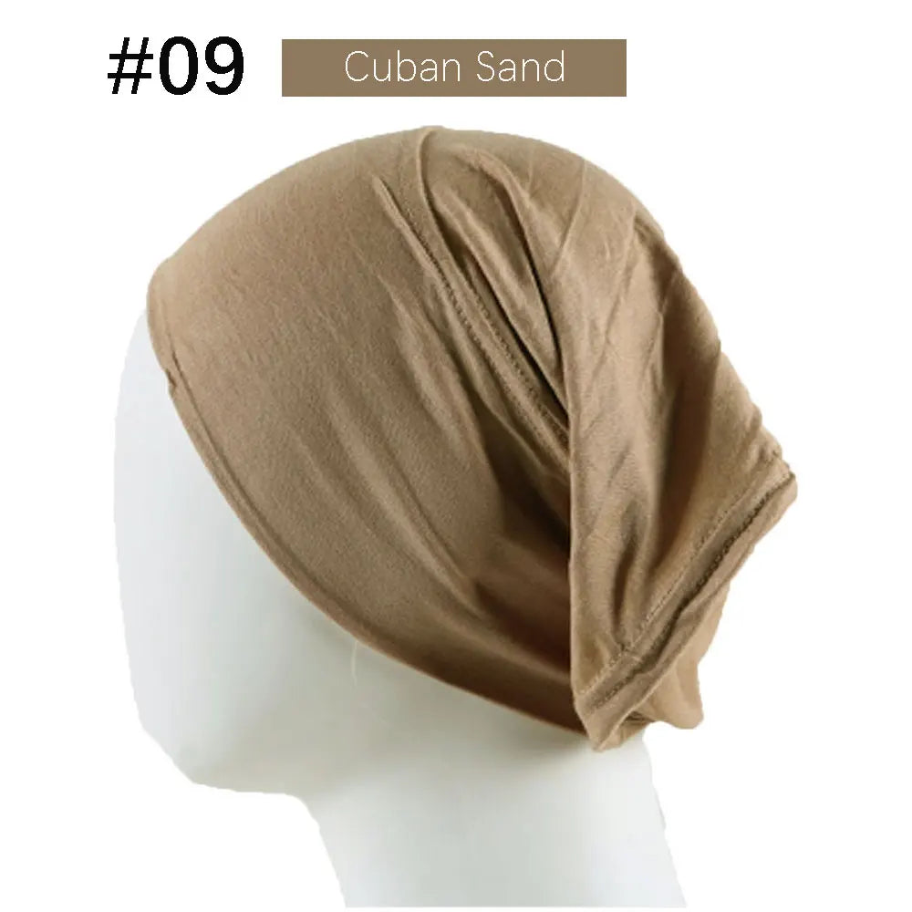 Inner Hijab Cap Muslim Turban Islam Underscarf  Undercap Bonnet 53 Color Soft Jersey Stretch HIjabs Tube Caps Turbante Mujer