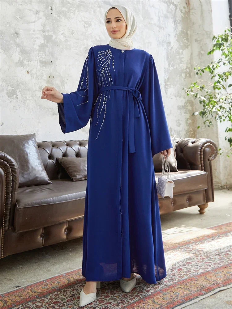 Ramadan Eid Dubai Elegant Abaya Kebaya Islam Muslim Kaftan Modest Dress For Women Robe Musulmane Caftan Marocain Femme Vestidos