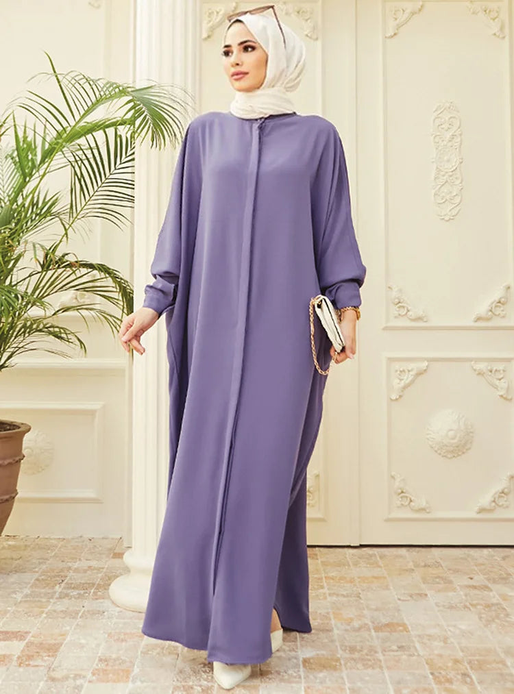 Casual Abayas for Women Clothing Muslim Fashion Bat Sleeve Long Dresses Abaya Kimono Dubai Hijab Dress Caftan Jilbab Kaftan