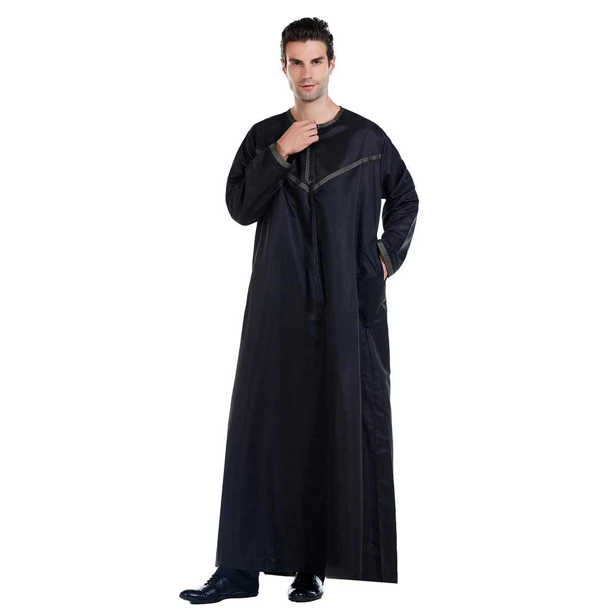 Arab Thobe Thoub Islamic Muslim Clothing Jubba Mens Robe Long Sleeve Saudi Arabe Kaftan Indian Dress Abaya Plus Size Oman Robes