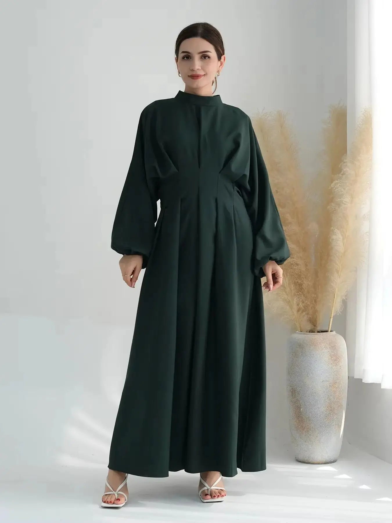 Fashion Jazz Muslim Dress Elastic Cuff Sleeve Robe Female Full Length Umbrella Dubai Modest Abaya Women Muslim Dress wy2028