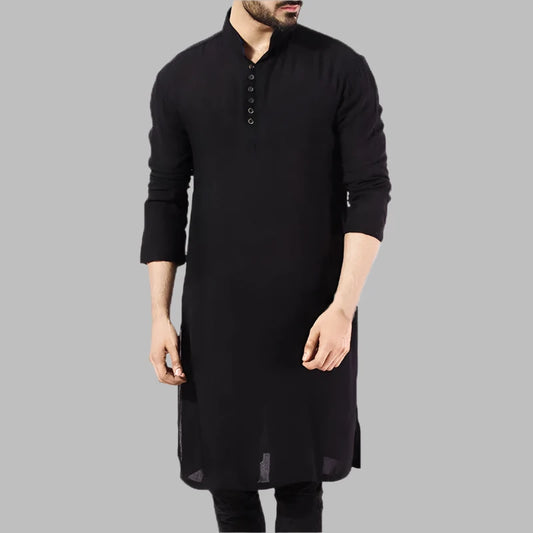 Brand Basic  Mens Shirts Long Sleeve  Dress Islamic Clothing Chemise Elegant Kaftan Robe Pakistani Man Clothes S-5XL