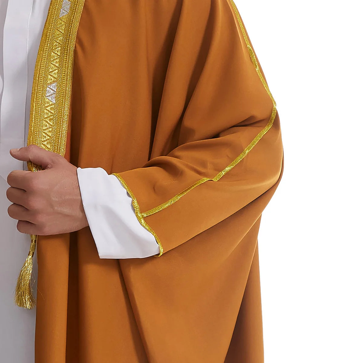 Men's Thick Fabric Embroidered Outer Robe, Middle East, Luxury, Dubai, Arab, Arab, Muslim, Ramadan, Morocco, Fashion