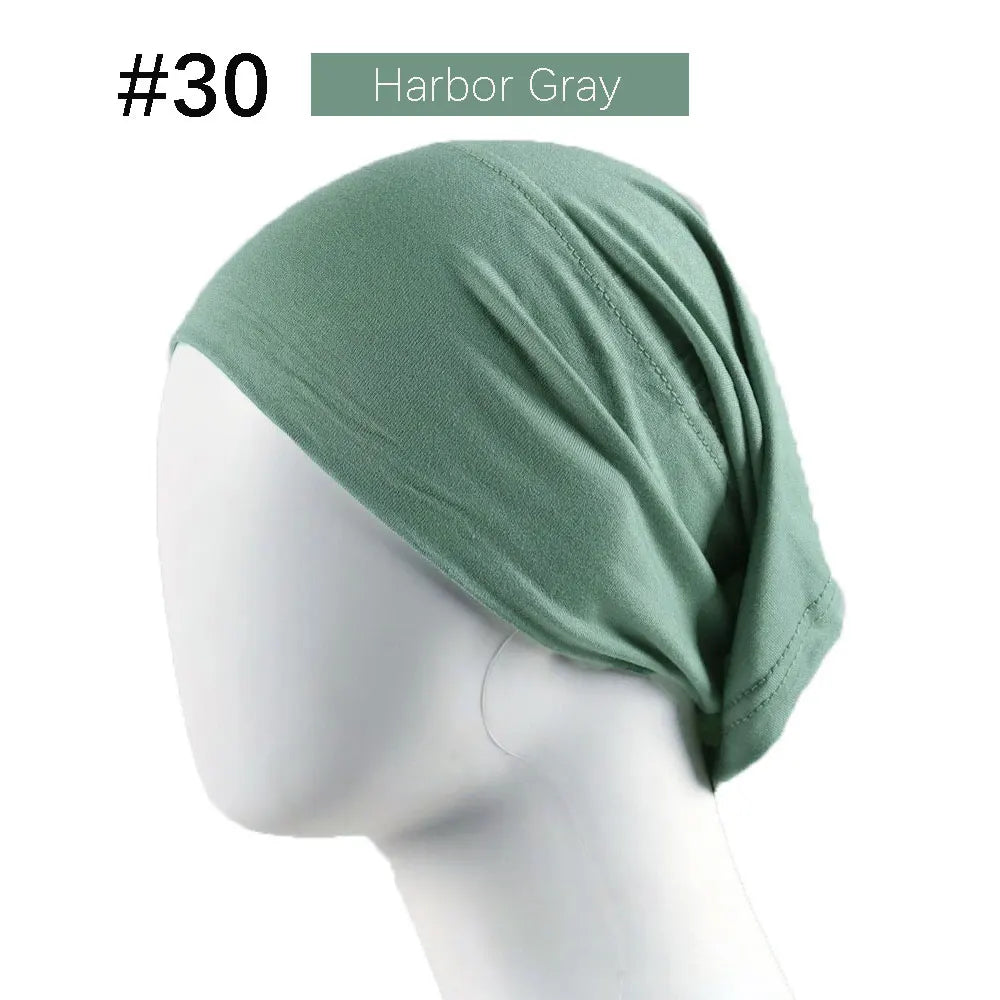 Inner Hijab Cap Muslim Turban Islam Underscarf  Undercap Bonnet 53 Color Soft Jersey Stretch HIjabs Tube Caps Turbante Mujer