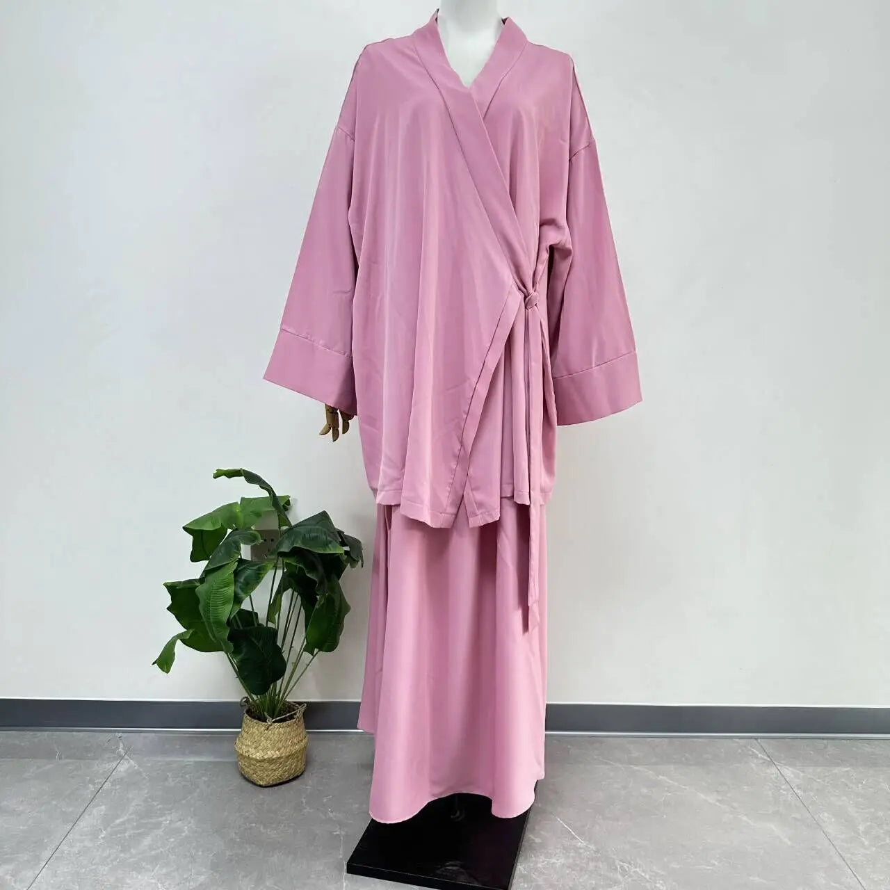 Muslim Abaya Suit for Elegant Women Matching Sets Fashion Long Shirt Tops & Skirt Ramadan Islam Outfits Urban Tracksuits Casual