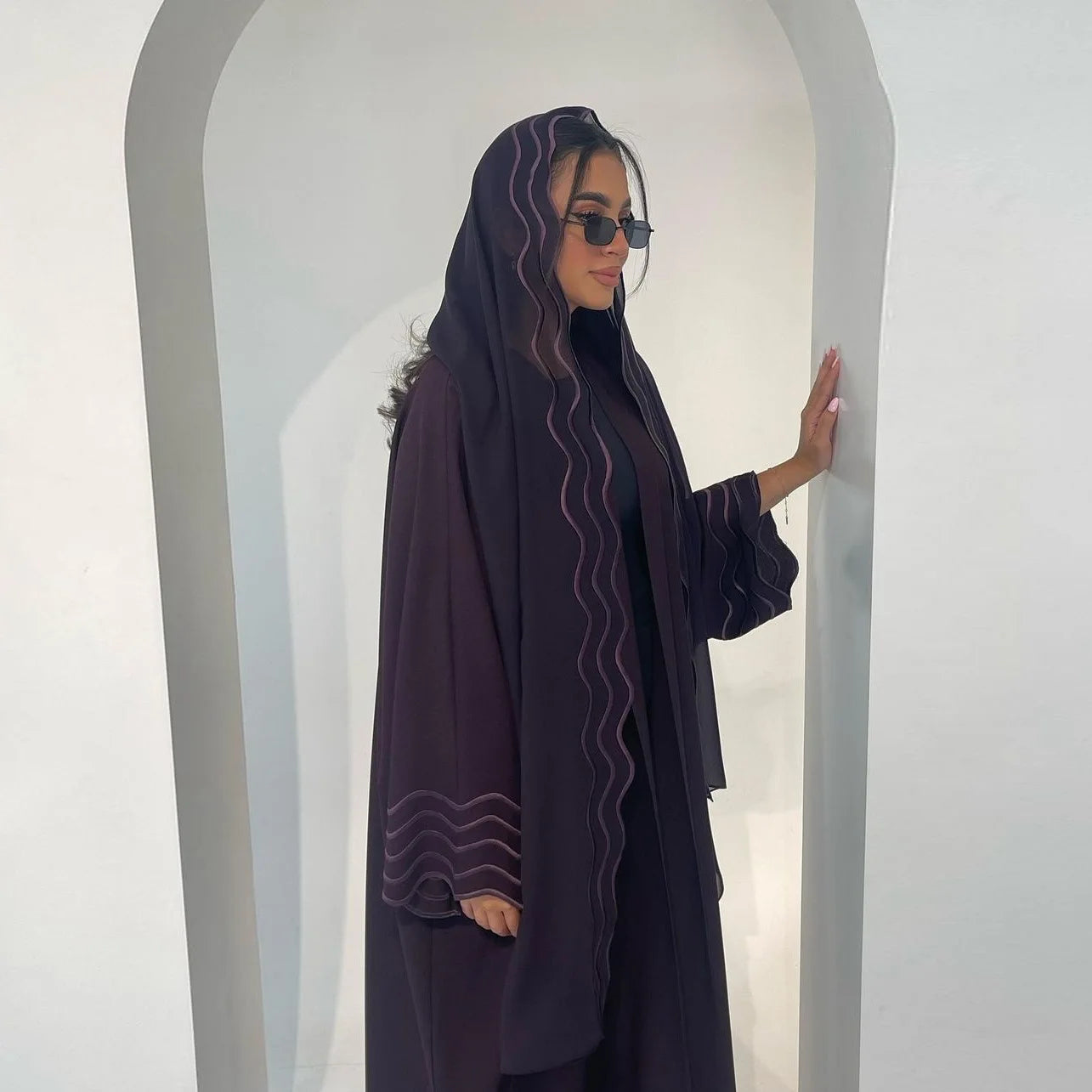 Middle East Islam Morocco Autumn 2023 Arab Dubai Turkiye Abaya Exquisite Embroidery Embroidery Coat Including Two Headscarves