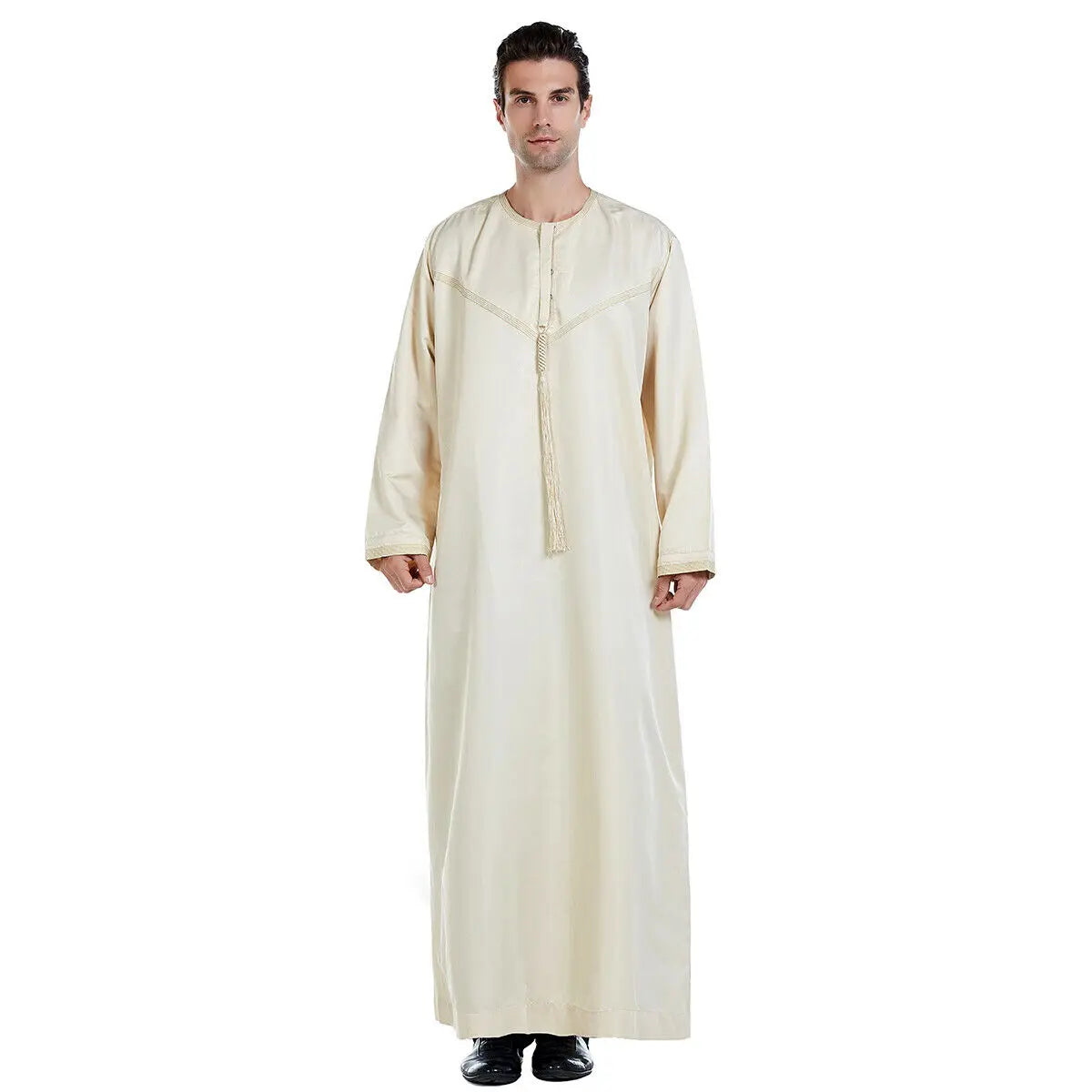 Arab Thobe Thoub Islamic Muslim Clothing Jubba Mens Robe Long Sleeve Saudi Arabe Kaftan Indian Dress Abaya Plus Size Oman Robes