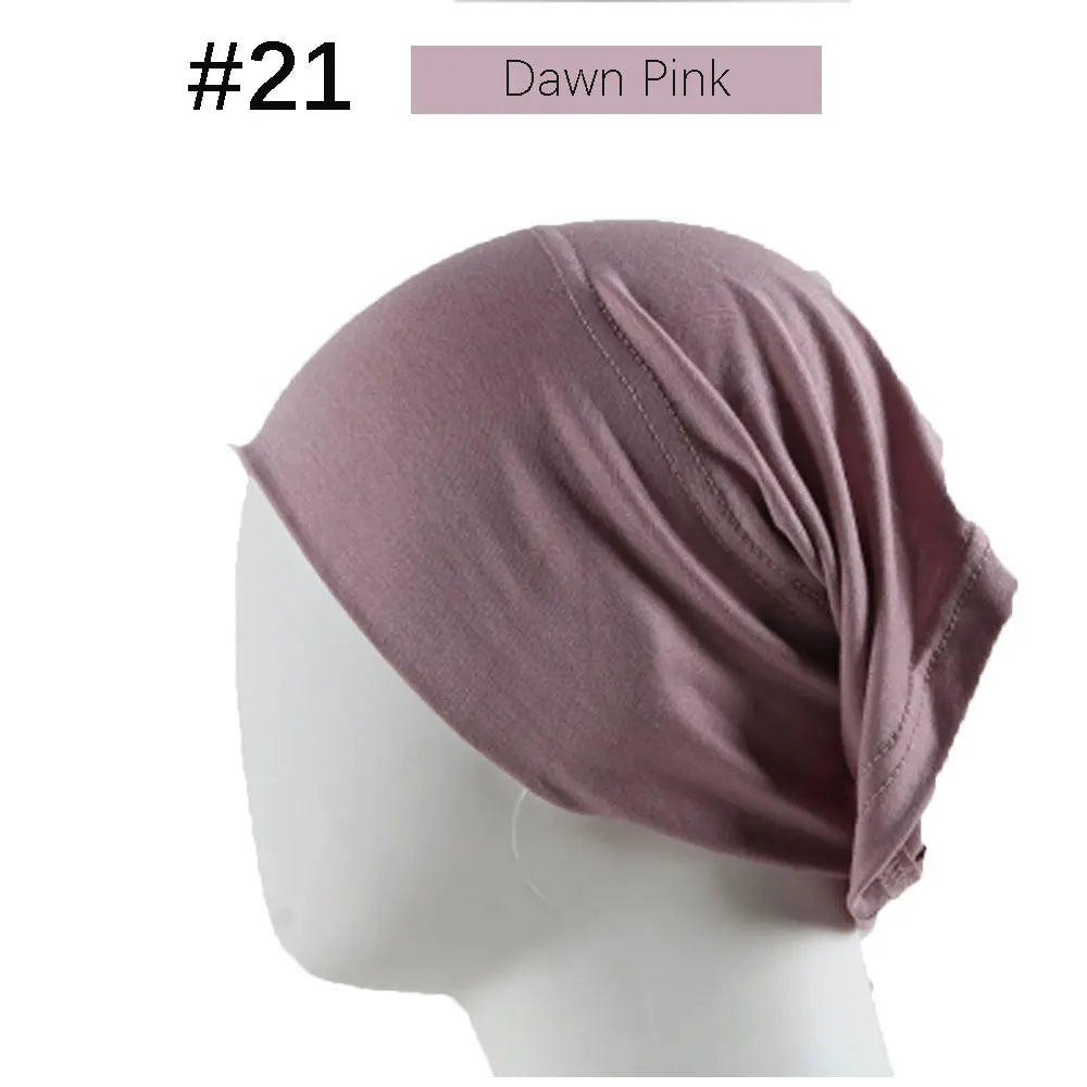 Inner Hijab Cap Muslim Turban Islam Underscarf  Undercap Bonnet 53 Color Soft Jersey Stretch HIjabs Tube Caps Turbante Mujer