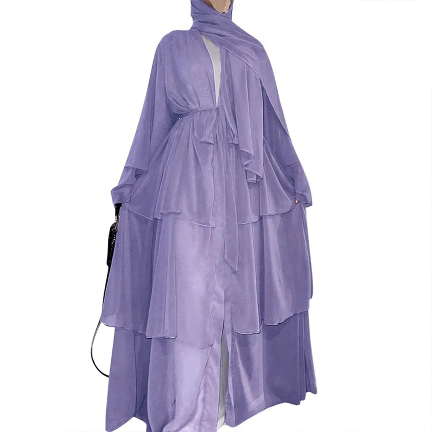 Muslim Chiffon Open Abaya Dubai Turkey Kaftan Cardigan Robe Abayas Dresses For Women Casual Robe Kimono Caftan Islam Clothing