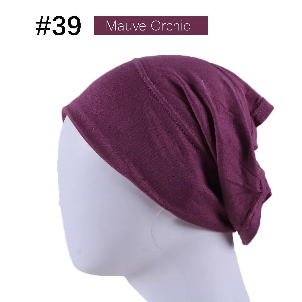 Inner Hijab Cap Muslim Turban Islam Underscarf  Undercap Bonnet 53 Color Soft Jersey Stretch HIjabs Tube Caps Turbante Mujer