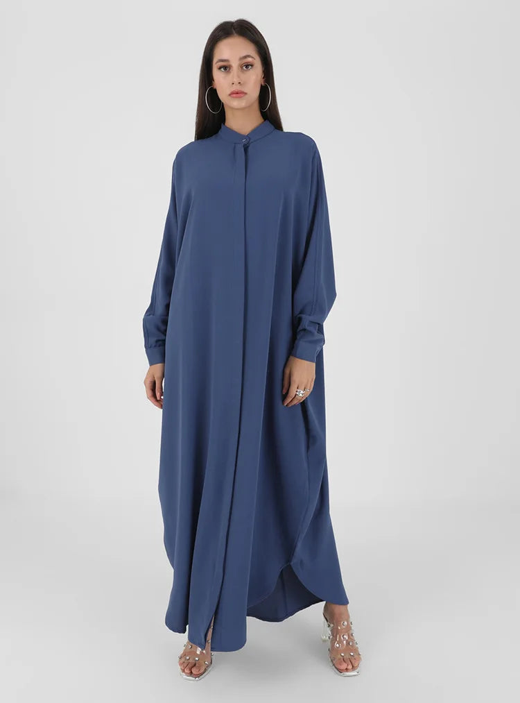 Casual Abayas for Women Clothing Muslim Fashion Bat Sleeve Long Dresses Abaya Kimono Dubai Hijab Dress Caftan Jilbab Kaftan