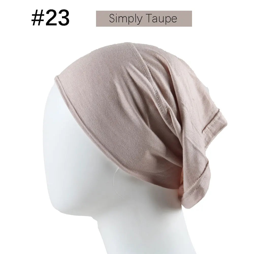 Inner Hijab Cap Muslim Turban Islam Underscarf  Undercap Bonnet 53 Color Soft Jersey Stretch HIjabs Tube Caps Turbante Mujer