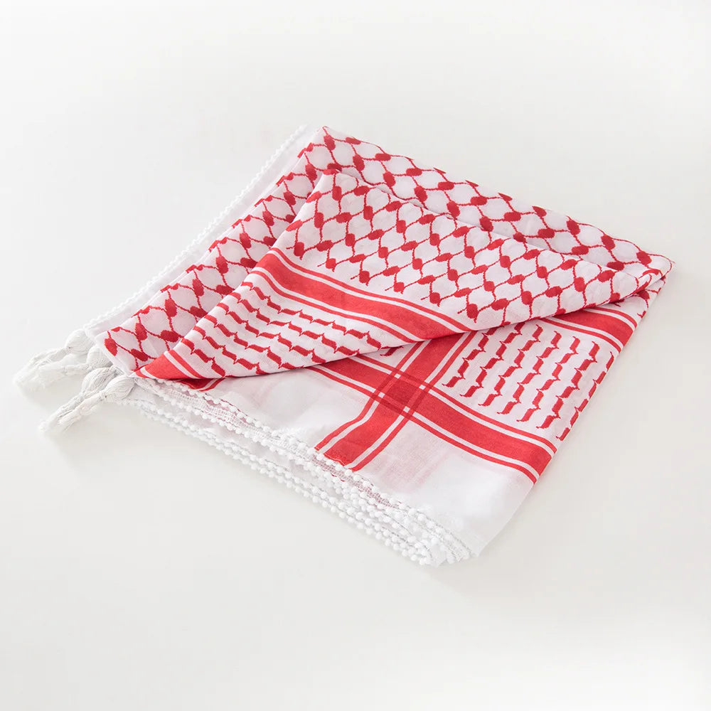 Arab Shemagh Muslim Men Head Scarf Saudi Arab Square Keffiyeh Scarves Middle Eastern Shawl Islamic Clothing Male Hijab Turban