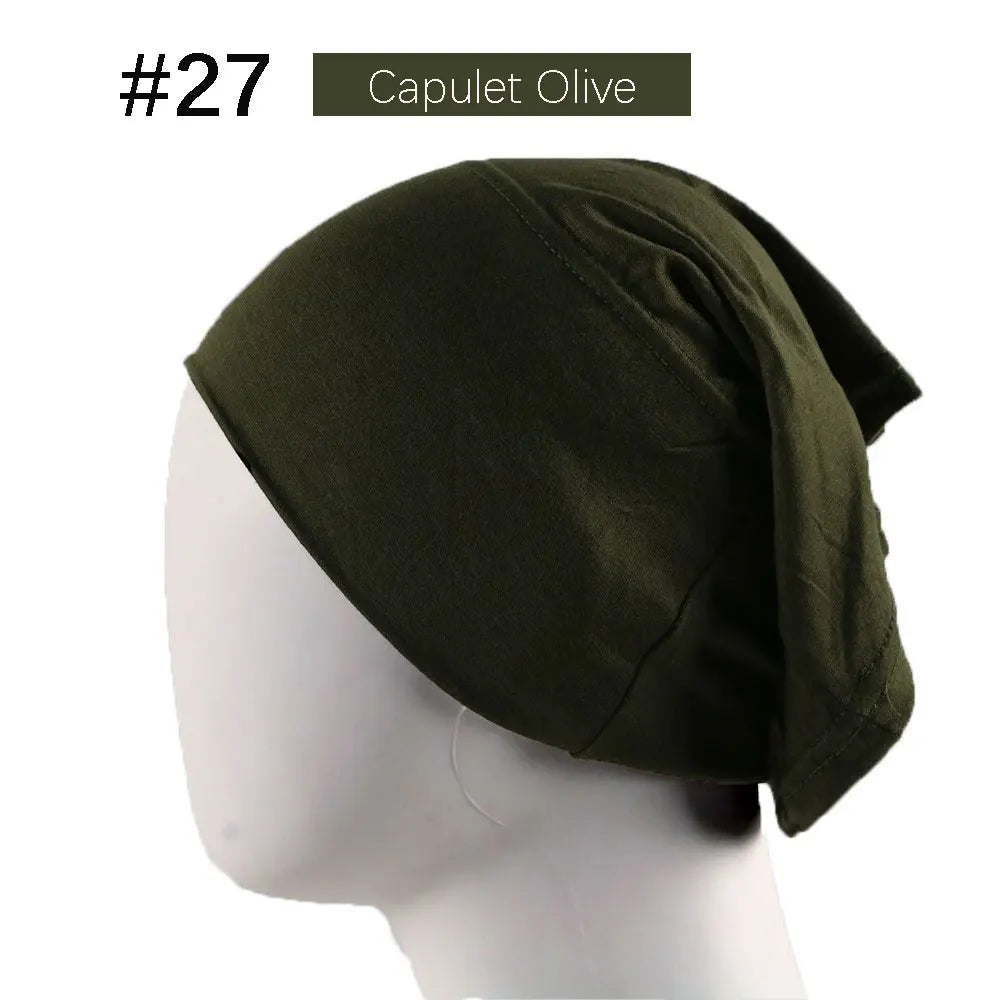 Inner Hijab Cap Muslim Turban Islam Underscarf  Undercap Bonnet 53 Color Soft Jersey Stretch HIjabs Tube Caps Turbante Mujer