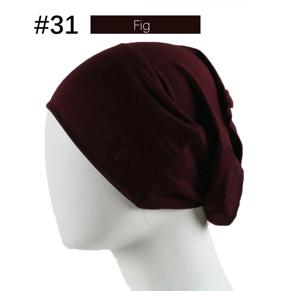 Inner Hijab Cap Muslim Turban Islam Underscarf  Undercap Bonnet 53 Color Soft Jersey Stretch HIjabs Tube Caps Turbante Mujer