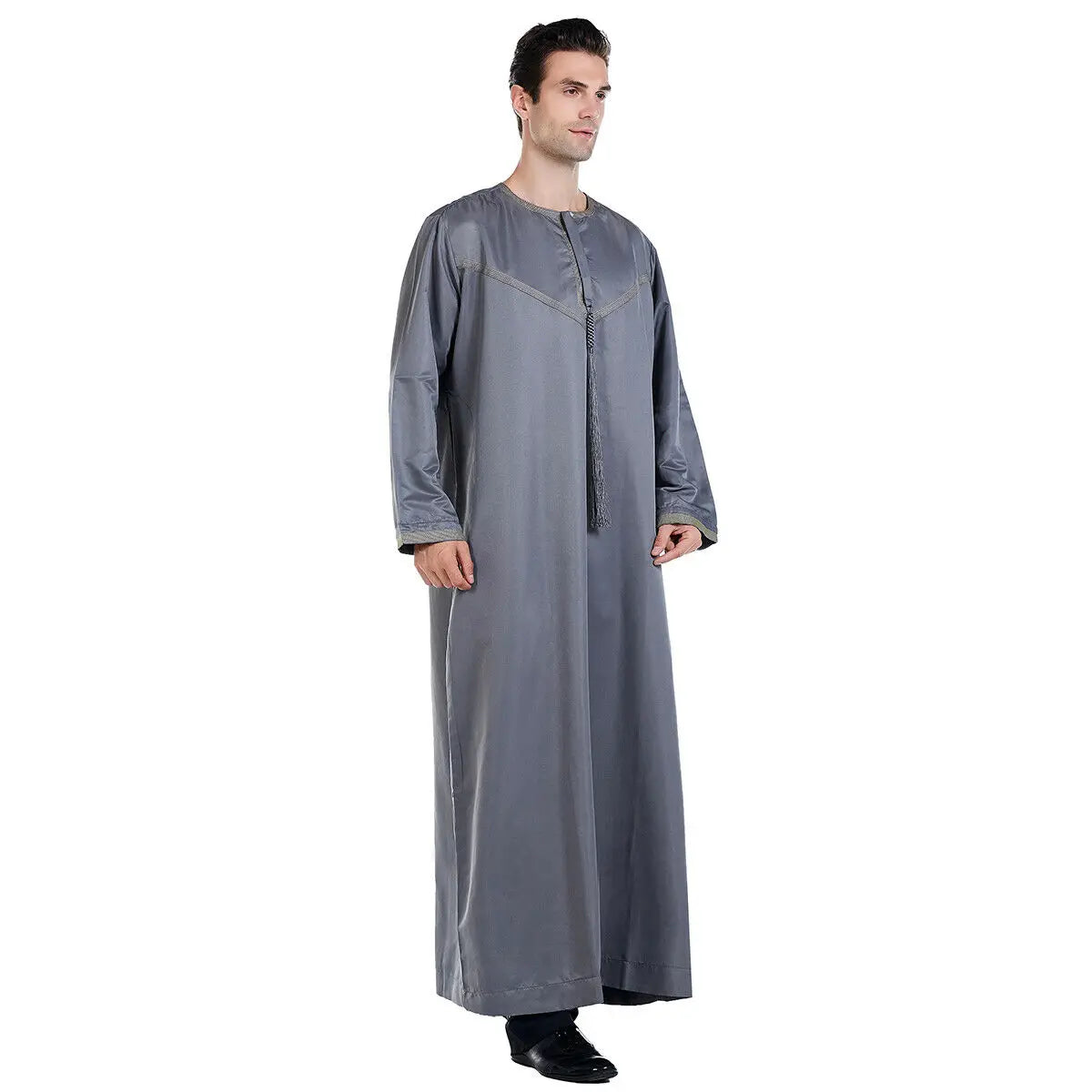 Arab Thobe Thoub Islamic Muslim Clothing Jubba Mens Robe Long Sleeve Saudi Arabe Kaftan Indian Dress Abaya Plus Size Oman Robes