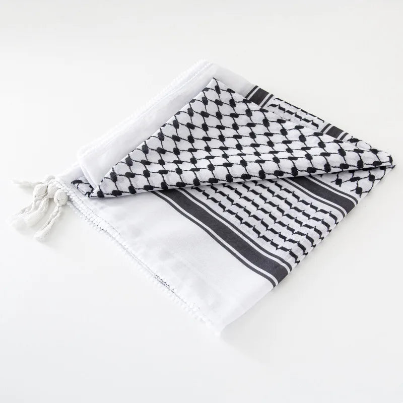 Arab Shemagh Muslim Men Head Scarf Saudi Arab Square Keffiyeh Scarves Middle Eastern Shawl Islamic Clothing Male Hijab Turban