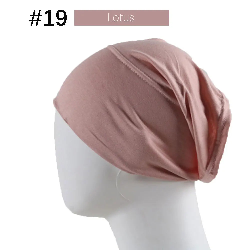 Inner Hijab Cap Muslim Turban Islam Underscarf  Undercap Bonnet 53 Color Soft Jersey Stretch HIjabs Tube Caps Turbante Mujer