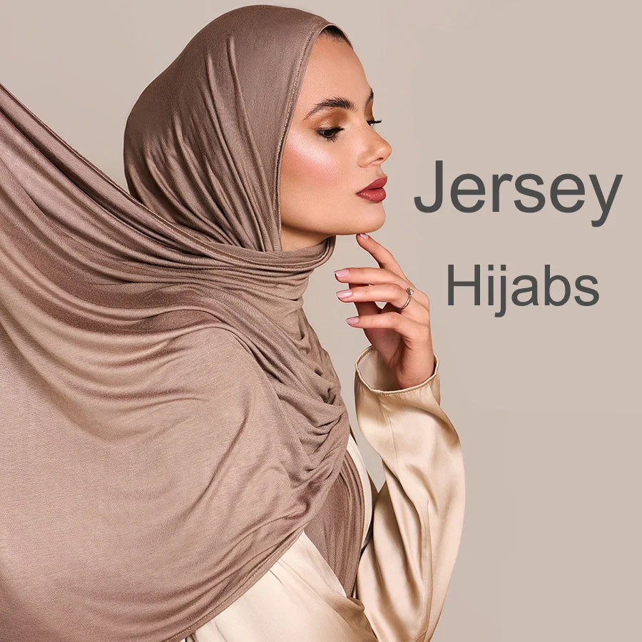 Modal Cotton Jersey Hijab Scarf Long Muslim