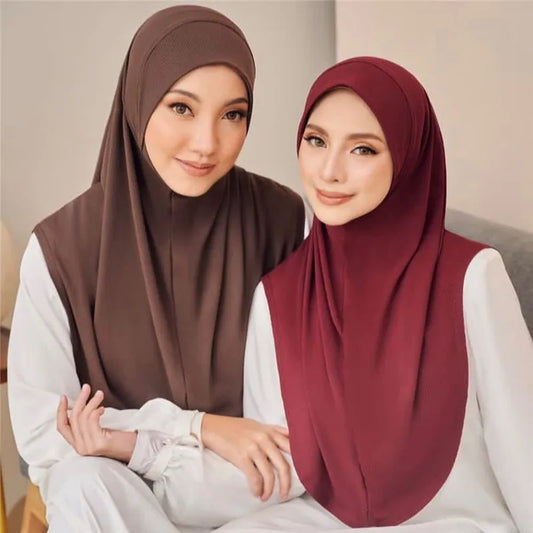 Solid Muslim Hijab Tudung Bawal Turban Bandanas Scarf