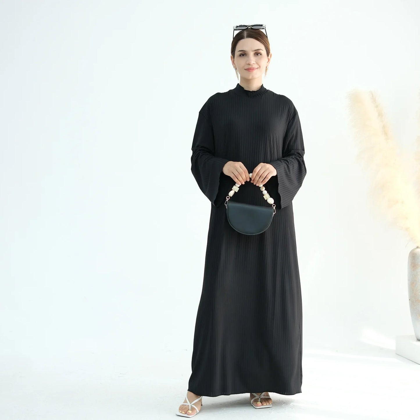 Knitted Closed Abaya Women Muslim Dress