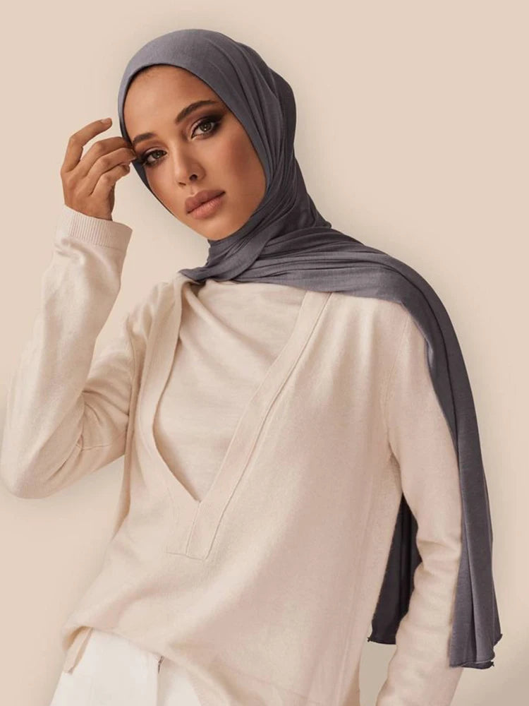 Modal Cotton Jersey Hijab Scarf For Muslim Women Shawl