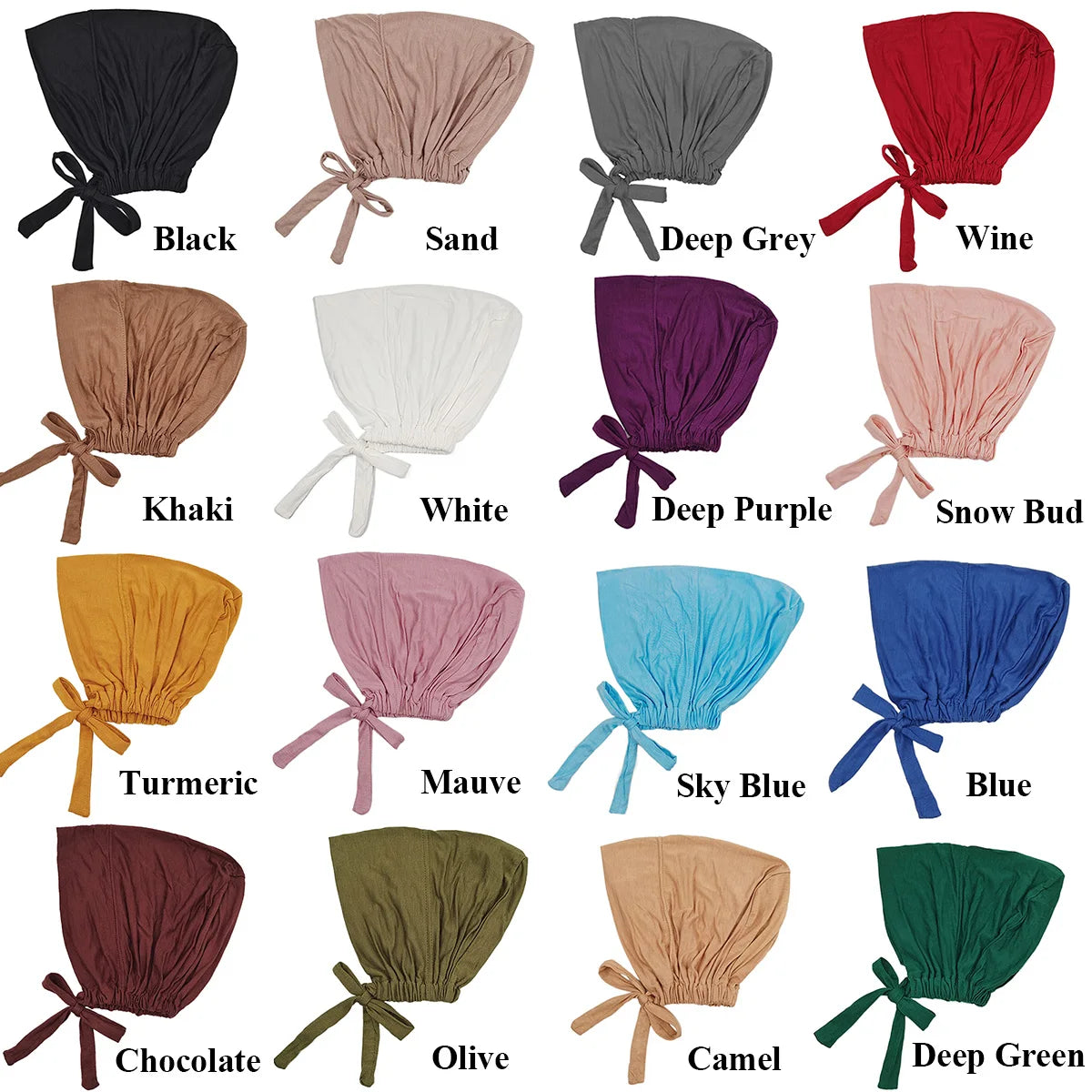 New Soft Modal Muslim Turban Hat Inner Hijab Caps