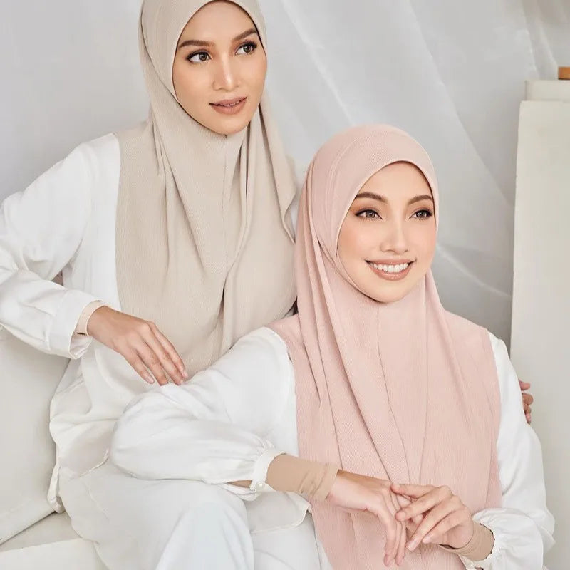 Solid Muslim Hijab Tudung Bawal Turban Bandanas Scarf