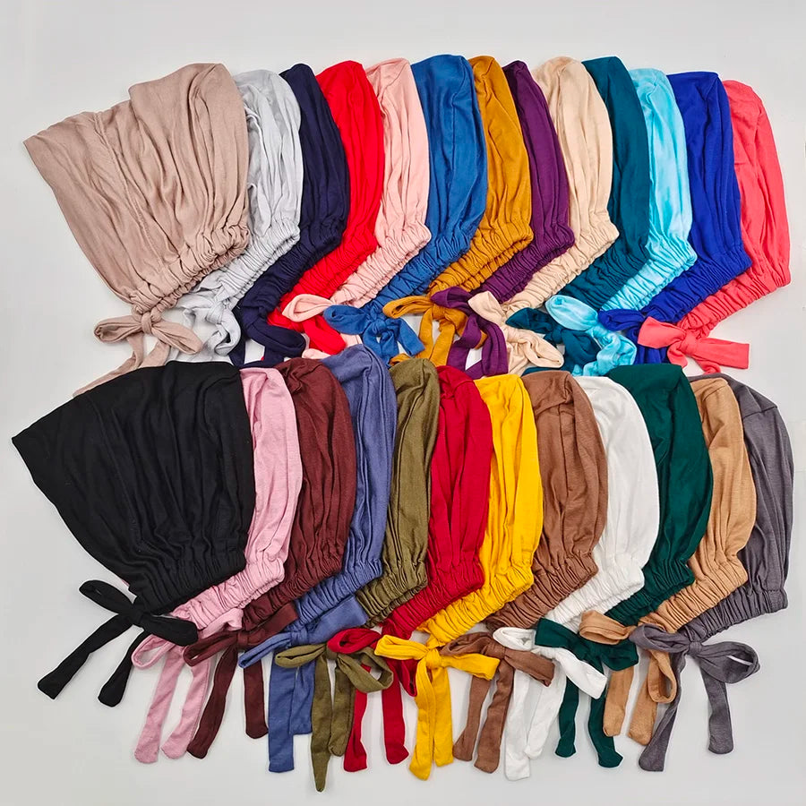 New Soft Modal Muslim Turban Hat Inner Hijab Caps