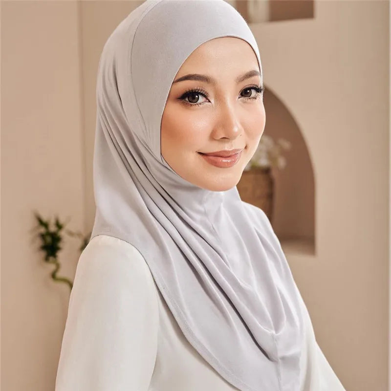 Solid Muslim Hijab Tudung Bawal Turban Bandanas Scarf